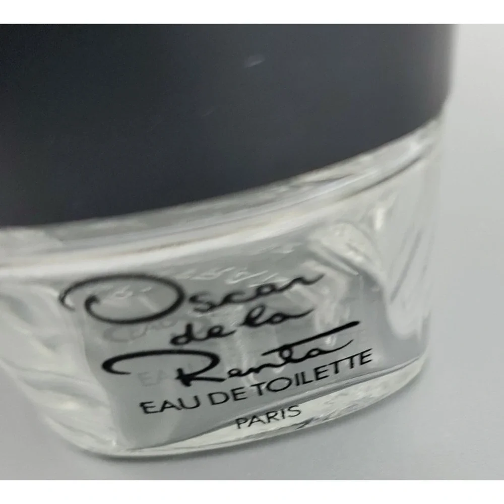 1977 Oscar de la Renta VTG Empty Perfume Bottle 2 oz Eau de‎ Toilette Black Cap